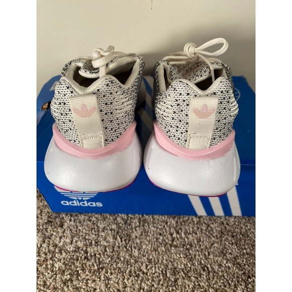 Adidas Swift Run 22 Women Shoes Black White Pink Knit Comfort Athletic Sneaker - Picture 4 of 13